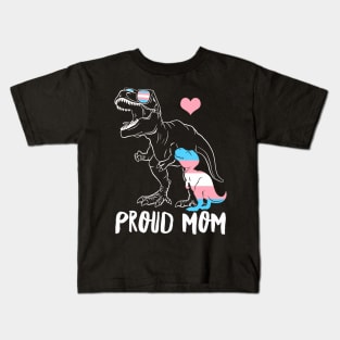 Trans Proud Mom Dinosaur Rex Transgender Pride Mamasaurus Kids T-Shirt